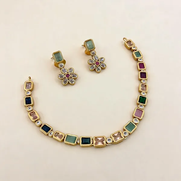 Multicolour_Gold_Tone_Necklace_Set_For_Women
