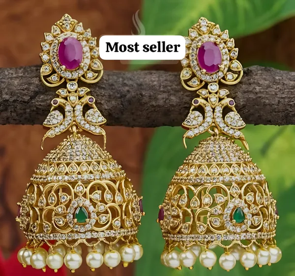 Gold_Tone_Kundan_Style_Pearl_Drop_Jhumka_Earrings_For_Women