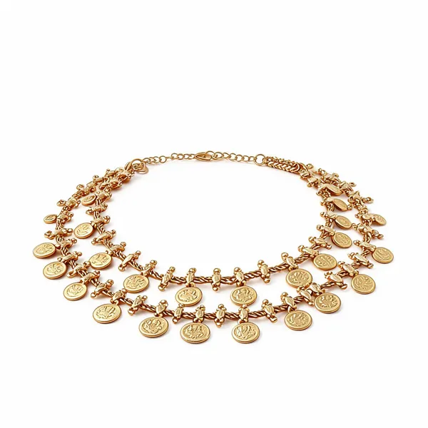 Gold_Tone_Layered_Coin_Necklace_For_Women