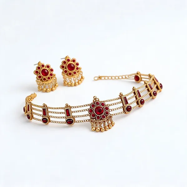 Gold_Tone_Stone_Studded_Choker_Necklace_Set_For_Women