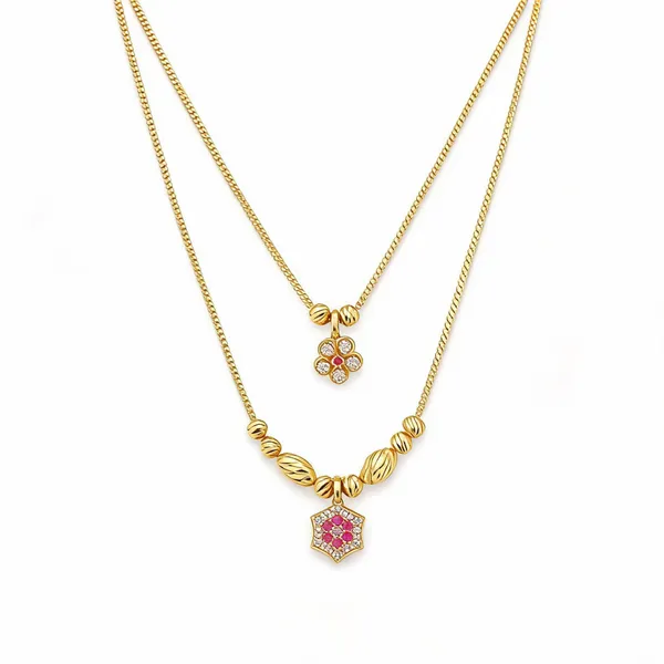 Gold_Tone_Layered_Pendant_Necklace_For_Women