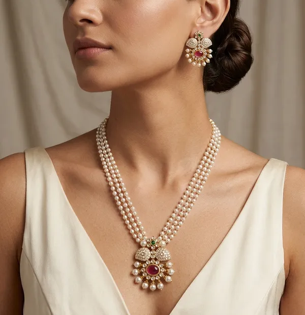 Gold-Tone_Pearl_Kundan_Necklace_Set_For_Women