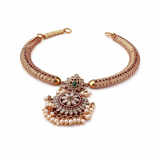 Gold-Toned_Traditional_Choker_Necklace_For_Women