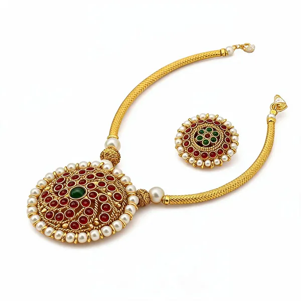 Gold_Tone_Traditional_Necklace_Set_For_Women