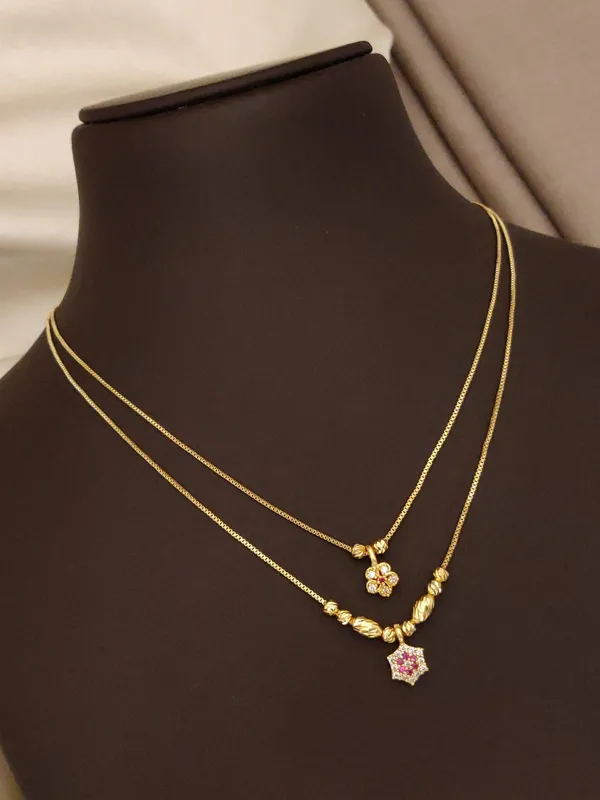 Gold_Tone_Layered_Pendant_Necklace_For_Women