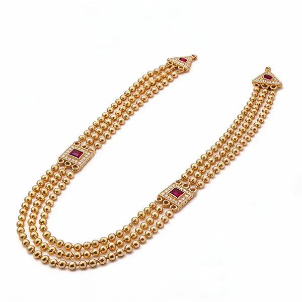 Gold-Toned_Multi-Strand_Beaded_Necklace_For_Women