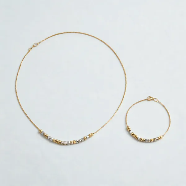 Gold_Tone_Beaded_Necklace_And_Bracelet_Set_For_Women