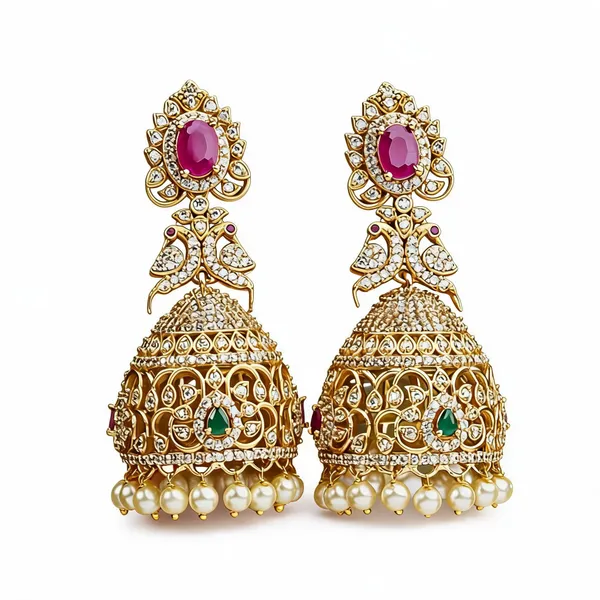 Gold_Tone_Kundan_Style_Pearl_Drop_Jhumka_Earrings_For_Women