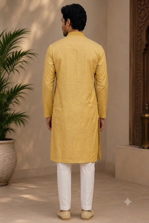 Yellow_Roochid_Cotton_Gents_Kurta_For_Men_"Festive_Season_Begins!"