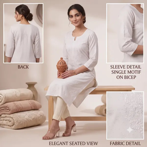 White_Cotton_Ladies_Kurti_For_Women