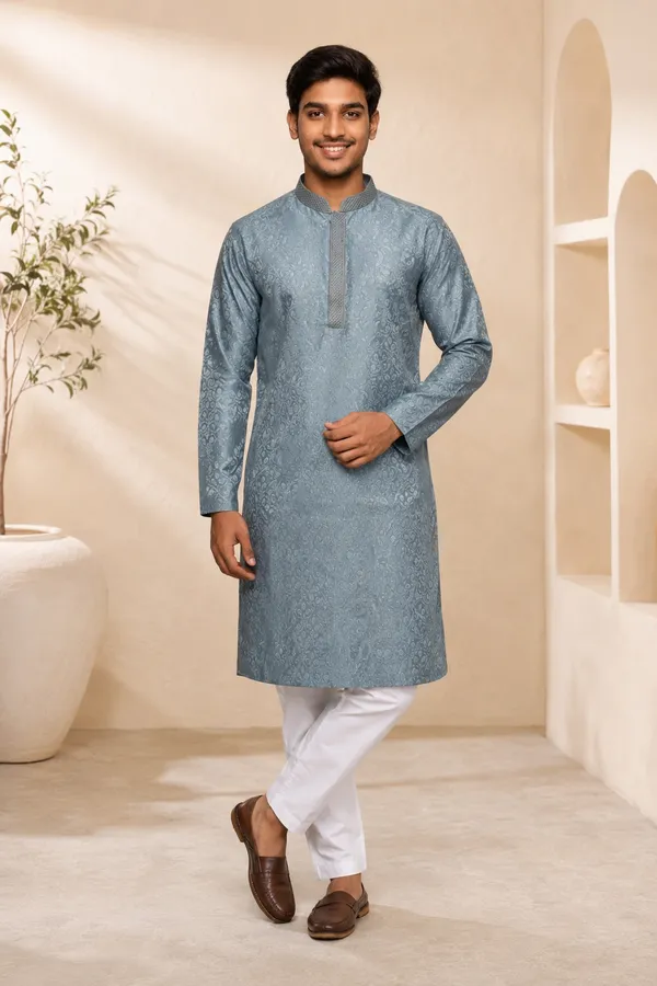 Blue_Roochid_Cotton_Gents_Kurta_For_Men