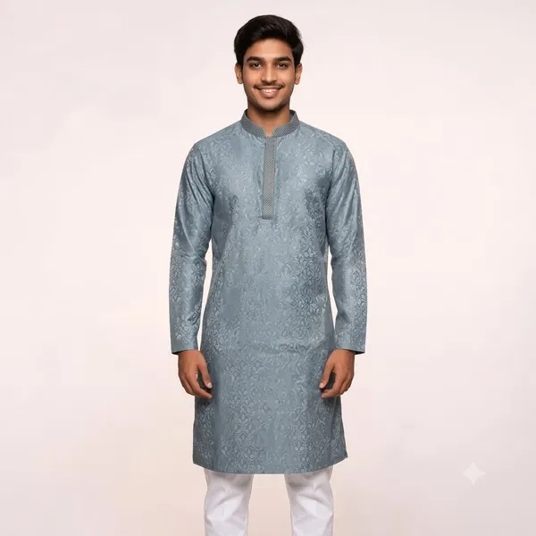 Blue_Roochid_Cotton_Gents_Kurta_For_Men