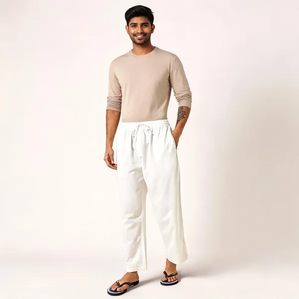 White_Lycra_Cotton_Gents_Pant_For_Men
