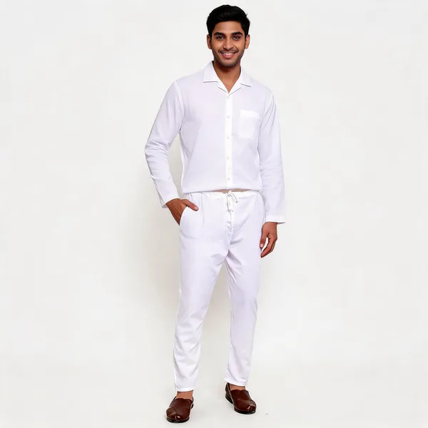 White_Cotton_Gents_Pyjama_For_Men
