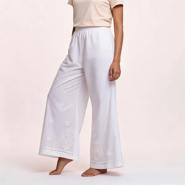 White_Cotton_Ladies_Palazzo_For_Women