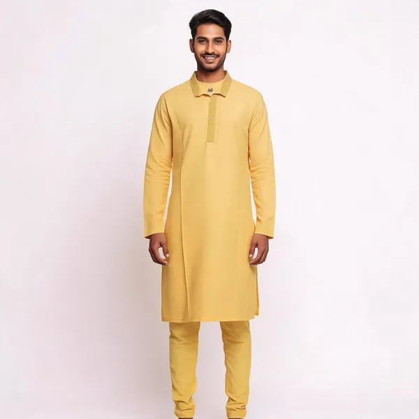 Beige_Cotton_Gents_Kurta_Pyjama_For_Men