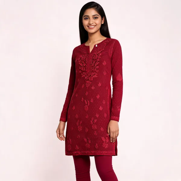 Red_Cotton_Ladies_Kurti_For_Women