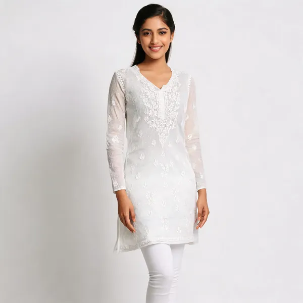 White_Cotton_Ladies_Kurti_For_Women