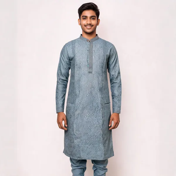 Blue_Cotton_Gents_Kurta_For_Men