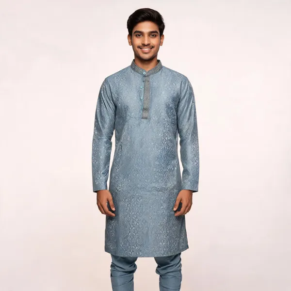 Blue_Cotton_Gents_Kurta_For_Men