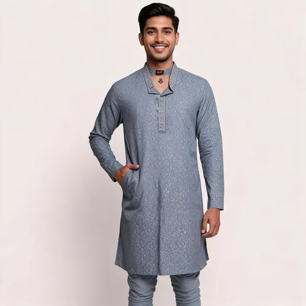 Grey_Cotton_Gents_Kurta_For_Men
