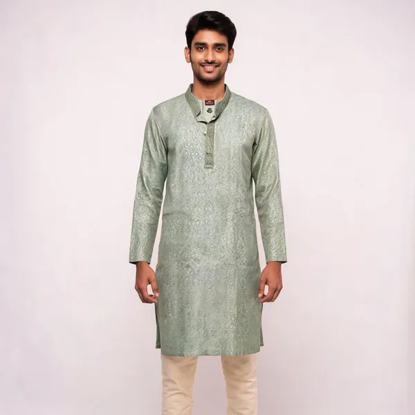 Sage_Green_Cotton_Gents_Kurta_For_Men