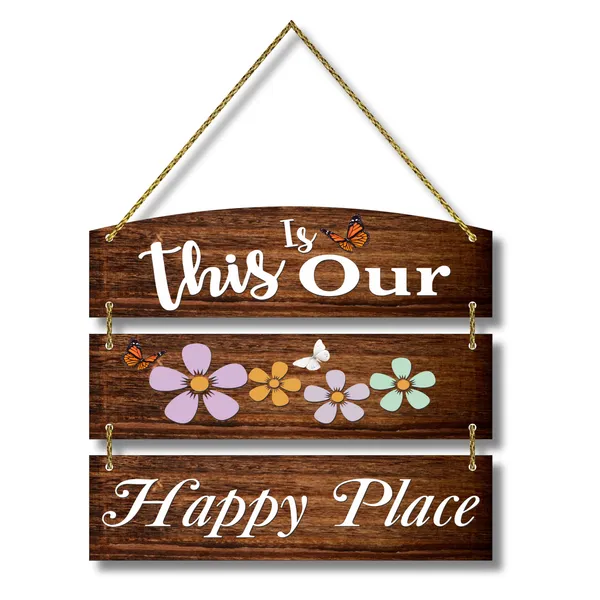 Multicolor_Wooden_Rustic_Floral_Happy_Place_Three_Panel_Wall_Plaque