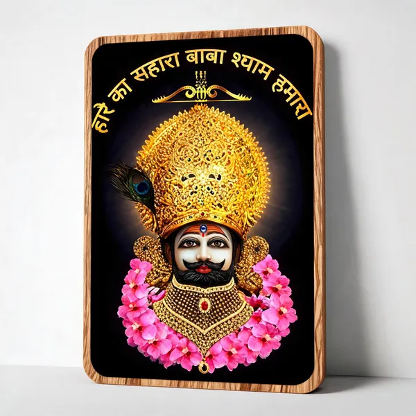 Multicolor_Wooden_Devotional_Khatu_Shyam_Portrait_Wall_Art_Panel