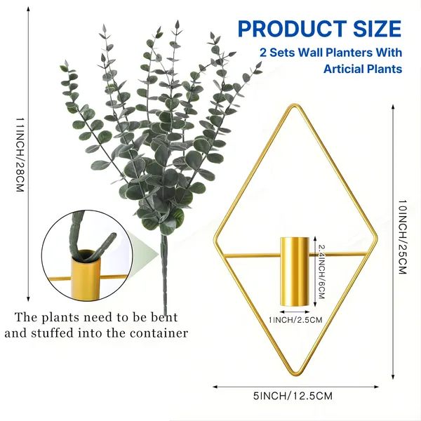 Metal_Geometric_Set_Of_2_Wall_Planters_With_Artificial_Eucalyptus