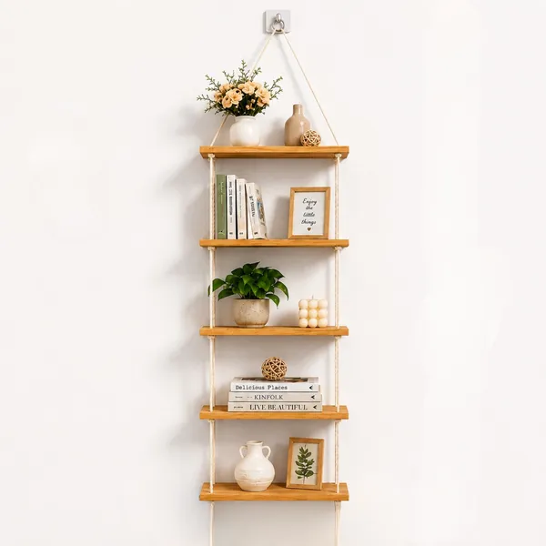 Wooden_Hanging_5-Tier_Rope_Wall_Shelf