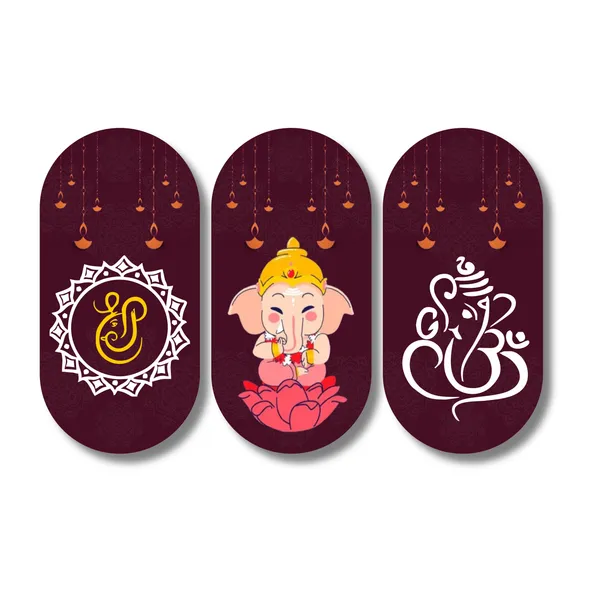 Traditional_Ganesha_Three_Panel_Wall_Decor