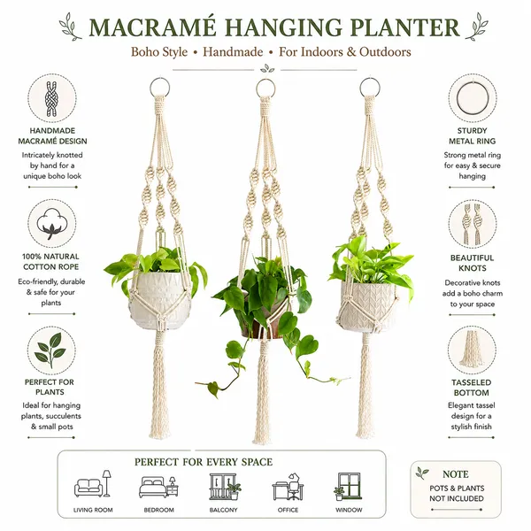 Cotton_Boho_Macramé_Hanging_Plant_Holder