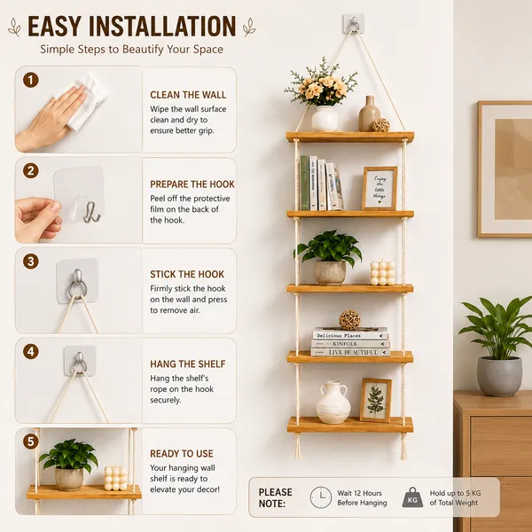 Wooden_Hanging_5-Tier_Rope_Wall_Shelf