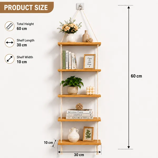 Wooden_Hanging_5-Tier_Rope_Wall_Shelf