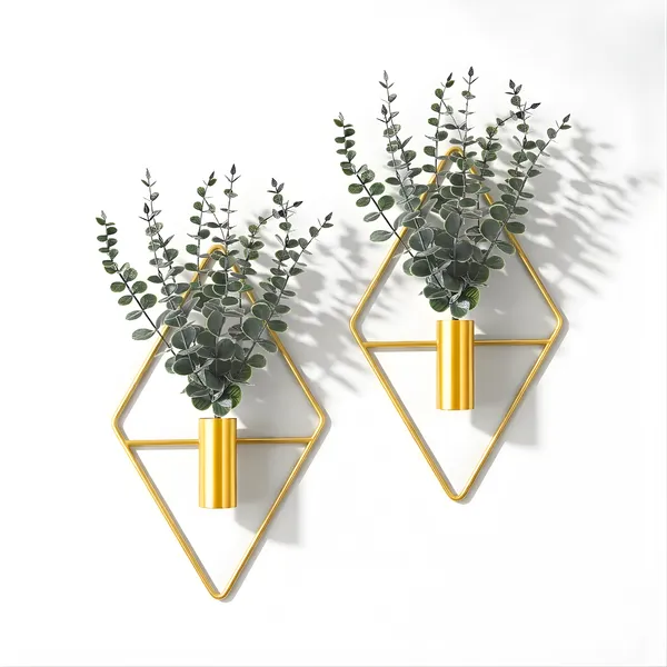 Metal_Geometric_Set_Of_2_Wall_Planters_With_Artificial_Eucalyptus