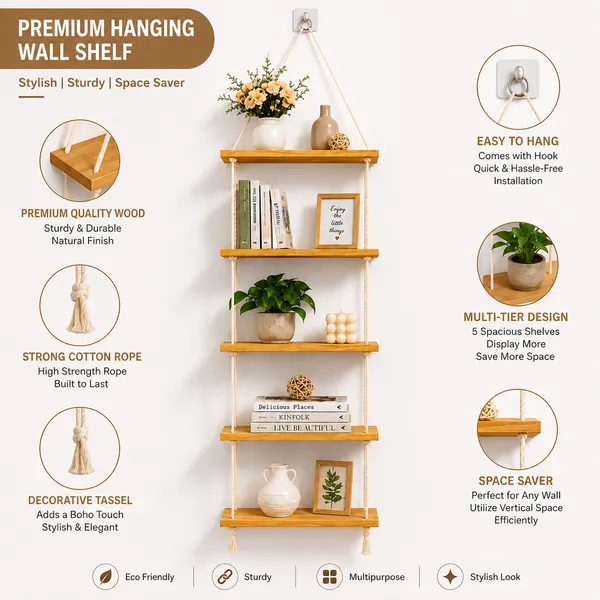 Wooden_Hanging_5-Tier_Rope_Wall_Shelf