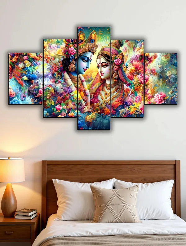 Decorative_Devotional_Radha_Krishna_Multi_Panel_Wall_Art