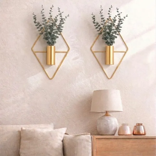 Metal_Geometric_Set_Of_2_Wall_Planters_With_Artificial_Eucalyptus