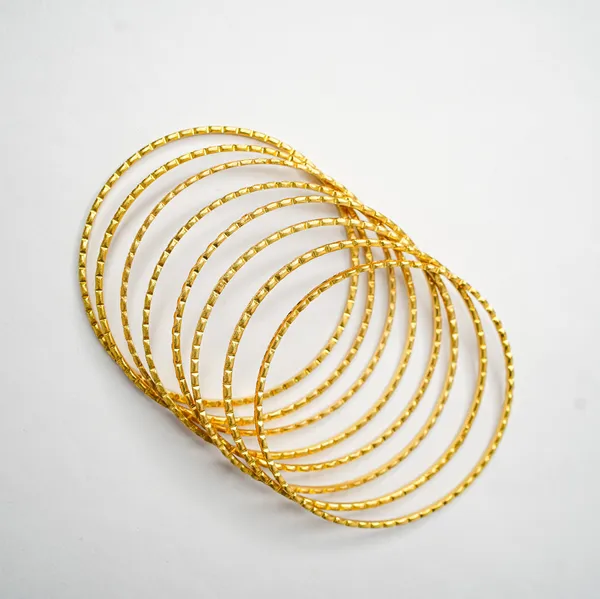Premium_Gold_Plated__Textured_Bangle_Set_Of_8_For_Women