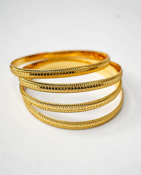 Premium_Gold_Plated__Textured_Bangle_Set_Of_4_For_Women