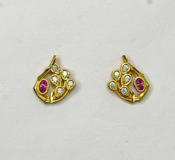 Premium_Gold_Plated__Pink_Stone_Embellished_Earrings_For_Women