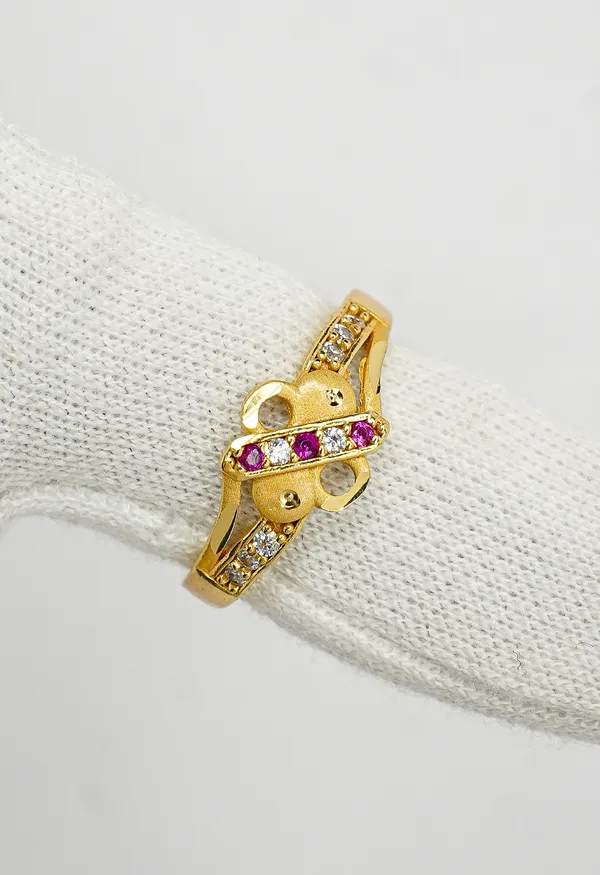 Premium_Gold_Plated__Pink_Stone_Embellished_Ring_For_Women