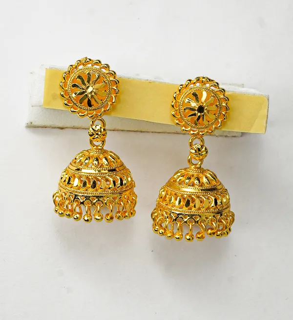 Premium_Gold_Plated__Floral_Jhumka_Earrings_For_Women