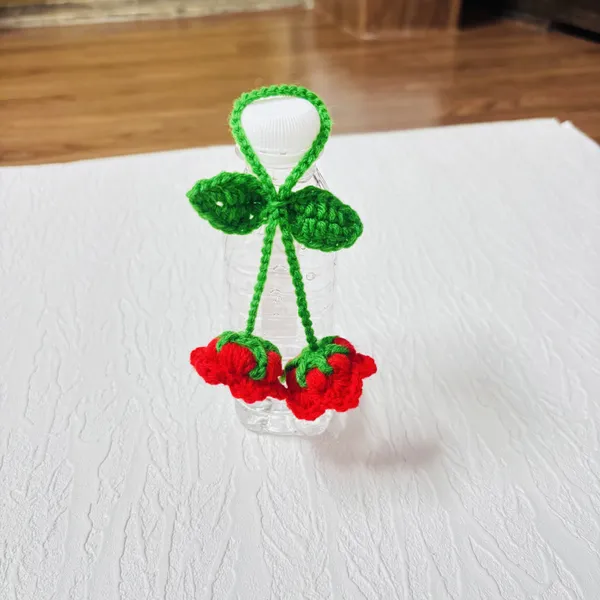 Green_Red_Crochet_Cherry_Bag_Charm_for_Women
