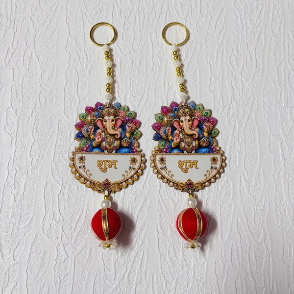 Multicolour_Ganesh_Shubh_Hanging_Decor_Set_Of_2