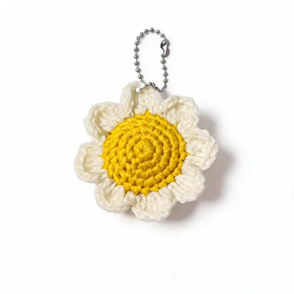 Yellow_Crochet_Daisy_Bag_Charm_For_Women