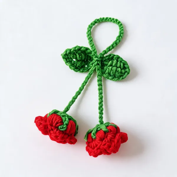 Green_Red_Crochet_Cherry_Bag_Charm_for_Women