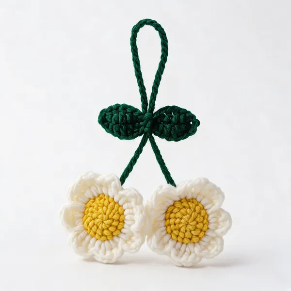 Green_Crochet_Daisy_Bag_Charm