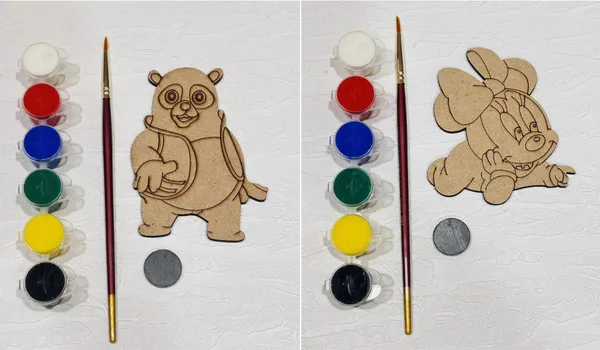 Wooden_Cartoon_Painting_Craft_Kit_and_Wooden_Panda_Painting_Craft_Kit_Combo