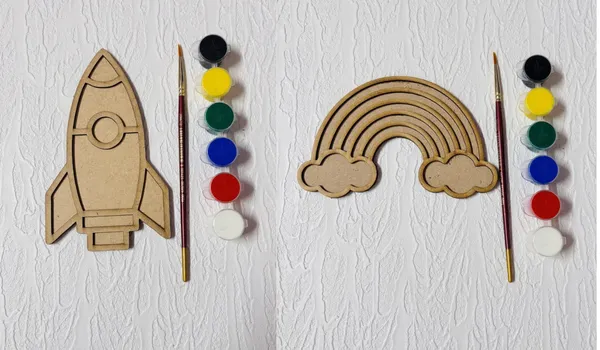 Wooden_Rocket_Painting_DIY_Craft_Kit_and_and_Rainbow_Wooden_Painting_Craft_Kit_Combo